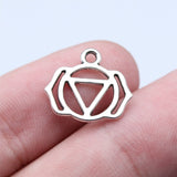 WYSIWYG 35pcs 15x18mm Antique Silver Color Chakra Charms Pendant For DIY Jewelry Making Handmade Jewelry Craft Findings