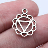 WYSIWYG 35pcs 15x18mm Antique Silver Color Chakra Charms Pendant For DIY Jewelry Making Handmade Jewelry Craft Findings
