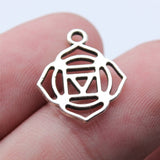 WYSIWYG 35pcs 15x18mm Antique Silver Color Chakra Charms Pendant For DIY Jewelry Making Handmade Jewelry Craft Findings