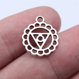 WYSIWYG 35pcs 15x18mm Antique Silver Color Chakra Charms Pendant For DIY Jewelry Making Handmade Jewelry Craft Findings