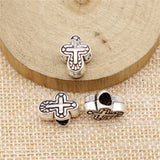 WYSIWYG 3pcs 14x11x7mm Cross Big Hole Bead Charm For European Charm Bracelets Cross Alloy Big Hole Beads Cross Big Hole Beads