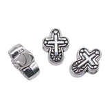 WYSIWYG 3pcs 14x11x7mm Cross Big Hole Bead Charm For European Charm Bracelets Cross Alloy Big Hole Beads Cross Big Hole Beads