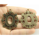 WYSIWYG 3pcs 18x25mm Inner Size Antique Bronze Heart Cameo Cabochon Base Setting Charms Pendant For Jewelry Making