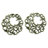 WYSIWYG 3pcs 29x29mm Hollow Carved Flower Pendants Carved Flower Charm Pendants Flower Pendants Hollow Charm