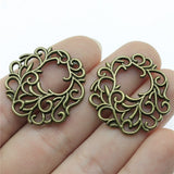 WYSIWYG 3pcs 29x29mm Hollow Carved Flower Pendants Carved Flower Charm Pendants Flower Pendants Hollow Charm