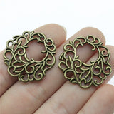 WYSIWYG 3pcs 29x29mm Hollow Carved Flower Pendants Carved Flower Charm Pendants Flower Pendants Hollow Charm