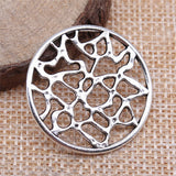 WYSIWYG 3pcs 30x30mm Pendant Wafer Round Round Wafer Charm Pendants For Jewelry Making Antique Silver Color Round Wafer Pendants