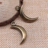 WYSIWYG 3pcs 31x14mm Moon Charm Pendants For Jewelry Making Antique Silver Color Crescent Moon Pendants