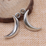 WYSIWYG 3pcs 31x14mm Moon Charm Pendants For Jewelry Making Antique Silver Color Crescent Moon Pendants