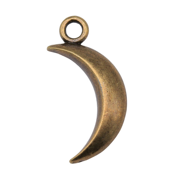 WYSIWYG 3pcs 31x14mm Moon Charm Pendants For Jewelry Making Antique Silver Color Crescent Moon Pendants