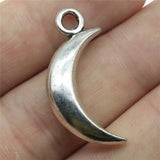 WYSIWYG 3pcs 31x14mm Moon Charm Pendants For Jewelry Making Antique Silver Color Crescent Moon Pendants