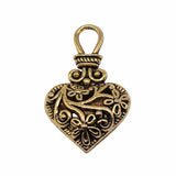 WYSIWYG 3pcs 31x19x9mm 3D Heart Charm Charms Flower Pattern 3D Flowers Heart Hollow Charm EF3697
