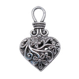 WYSIWYG 3pcs 31x19x9mm 3D Heart Charm Charms Flower Pattern 3D Flowers Heart Hollow Charm EF3697