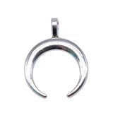 WYSIWYG 3pcs 33x26mm Pendant Horns Crescent Moon Charm Pendants For Jewelry Making Antique Silver Color Horns Pendants