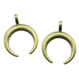 WYSIWYG 3pcs 33x26mm Pendant Horns Crescent Moon Charm Pendants For Jewelry Making Antique Silver Color Horns Pendants