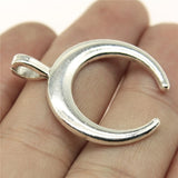 WYSIWYG 3pcs 33x26mm Pendant Horns Crescent Moon Charm Pendants For Jewelry Making Antique Silver Color Horns Pendants