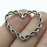 WYSIWYG 3pcs 33x28mm Antique Silver Color Antique Bronze Love Heart Pendants Heart Hollow Charm Pendants Hollow Heart Pendants