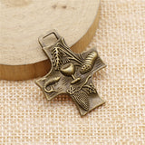 WYSIWYG 3pcs 34x26mm Antique Silver Color Antique Bronze Plated Religious Cross Pendant Food Cross Charm Food Cross Pendant