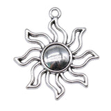 WYSIWYG 3pcs 35x31mm Pendant Sun Sun Charm Pendants For Jewelry Making Antique Silver Color Sun Pendants
