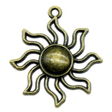 WYSIWYG 3pcs 35x31mm Pendant Sun Sun Charm Pendants For Jewelry Making Antique Silver Color Sun Pendants