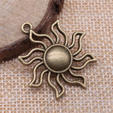 WYSIWYG 3pcs 35x31mm Pendant Sun Sun Charm Pendants For Jewelry Making Antique Silver Color Sun Pendants