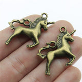 WYSIWYG 3pcs 37x28mm Pendant Big Lucky Horn Horse Big Size 3D Lucky Horn Horse Charm Pendants For Jewelry Making