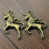 WYSIWYG 3pcs 37x28mm Pendant Big Lucky Horn Horse Big Size 3D Lucky Horn Horse Charm Pendants For Jewelry Making