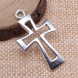 WYSIWYG 3pcs 38x22mm Cross Charms For Men Hollow Cross Charm Hollow Cross Pendant DIY For Jewelry Making