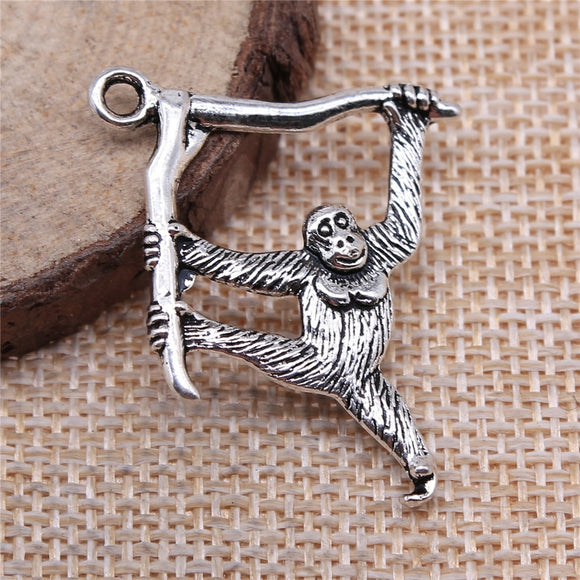 WYSIWYG 3pcs 39x32mm Animal Orangutan Monkey Charm Pendants For Jewelry Making Monkey Pendants Charm Orangutan