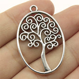 WYSIWYG 3pcs 40x27mm Pendant Oval Tree Oval Tree Charm Pendants For Jewelry Making Antique Silver Color Oval Tree Pendant Charm EF3729