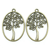 WYSIWYG 3pcs 40x27mm Pendant Oval Tree Oval Tree Charm Pendants For Jewelry Making Antique Silver Color Oval Tree Pendant Charm EF3729