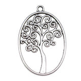 WYSIWYG 3pcs 40x27mm Pendant Oval Tree Oval Tree Charm Pendants For Jewelry Making Antique Silver Color Oval Tree Pendant Charm EF3729