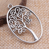 WYSIWYG 3pcs 40x27mm Pendant Oval Tree Oval Tree Charm Pendants For Jewelry Making Antique Silver Color Oval Tree Pendant Charm EF3729