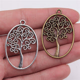 WYSIWYG 3pcs 40x27mm Pendant Oval Tree Oval Tree Charm Pendants For Jewelry Making Antique Silver Color Oval Tree Pendant Charm EF3729