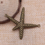 3 colgantes con forma de estrella de mar de 40 x 33 mm para bisutería (ef4471)