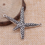 3 colgantes con forma de estrella de mar de 40 x 33 mm para bisutería (ef4471)