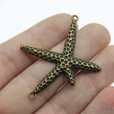 3 colgantes con forma de estrella de mar de 40 x 33 mm para bisutería (ef4471)