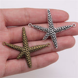 3 colgantes con forma de estrella de mar de 40 x 33 mm para bisutería (ef4471)