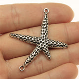3 colgantes con forma de estrella de mar de 40 x 33 mm para bisutería (ef4471)