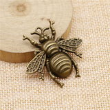 WYSIWYG 3pcs 40x38mm 3 Colors Antique Gold Color Antique Silver Color Antique Bronze Plated Queen Bee Bumble Bee Pendants