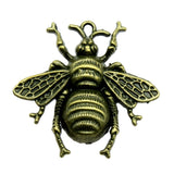 WYSIWYG 3pcs 40x38mm 3 Colors Antique Gold Color Antique Silver Color Antique Bronze Plated Queen Bee Bumble Bee Pendants