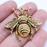 WYSIWYG 3pcs 40x38mm 3 Colors Antique Gold Color Antique Silver Color Antique Bronze Plated Queen Bee Bumble Bee Pendants
