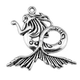WYSIWYG 3pcs 40x41mm 3 Colors Antique Gold Color Antique Silver Color Antique Bronze Big Mermaid Charms Pendant Charms