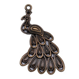 WYSIWYG 3pcs 43x24mm Bird Peacock Charm Pendants For Jewelry Making Antique Silver Color Peacock Pendants Charm Peacock