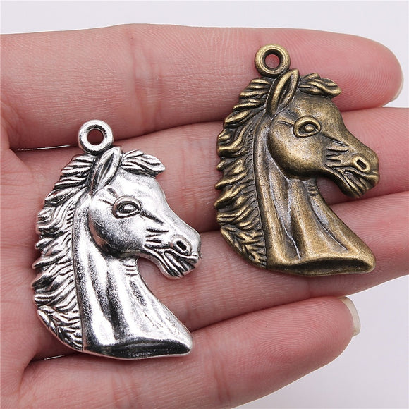 WYSIWYG 3pcs 43x29mm Horse Head Pendant Horse Head Pendant For DIY Jewelry Making Horse Head Charm