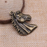 WYSIWYG 3pcs 43x29mm Horse Head Pendant Horse Head Pendant For DIY Jewelry Making Horse Head Charm