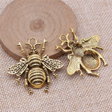 WYSIWYG 3pcs 45x45mm 3 Colors Honey Bee Charms Pendant For DIY Jewelry Making Handmade Jewelry Craft Findings