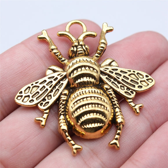 WYSIWYG 3pcs 45x45mm 3 Colors Honey Bee Charms Pendant For DIY Jewelry Making Handmade Jewelry Craft Findings