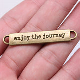 3pcs 49x8mm Enjoy The Journey Charm For Bracelet Making 2 Colors Travel Souvenirs Gifts Charms EF4330