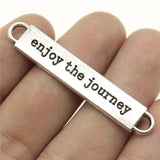 3pcs 49x8mm Enjoy The Journey Charm For Bracelet Making 2 Colors Travel Souvenirs Gifts Charms EF4330